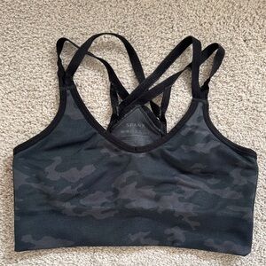 SPANX Black Sports Bra with Racerback Design & leggings